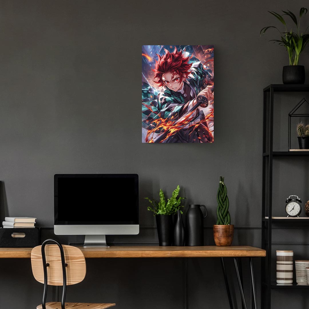 Tanjiro Fire Demon Slayer Metal Poster