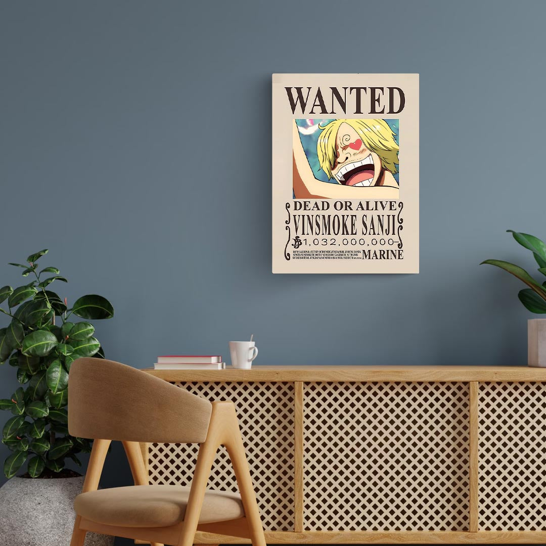 Wanted Sanji One Piece Metal Poster