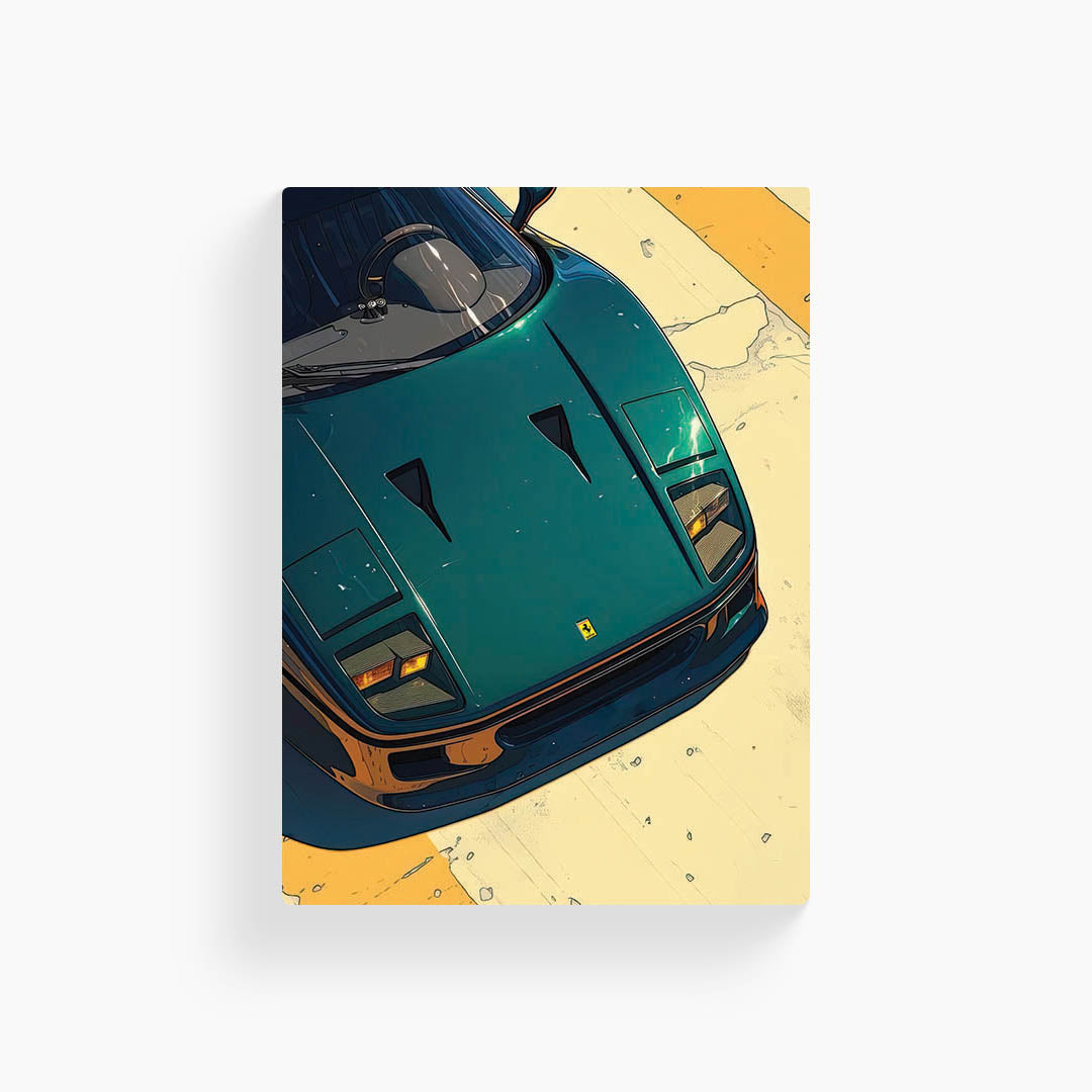 Ferrari F40 Close-Up Metal Poster