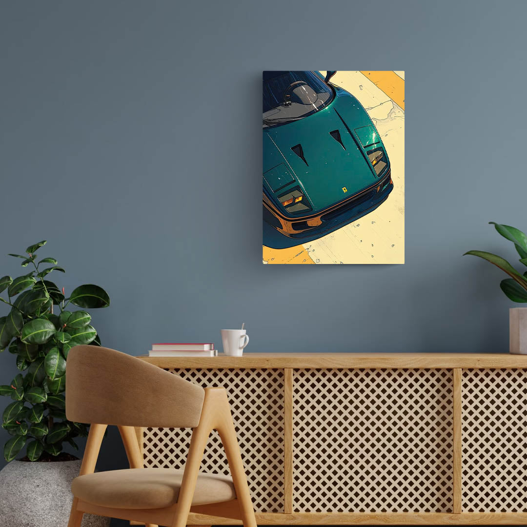 Ferrari F40 Close-Up Metal Poster
