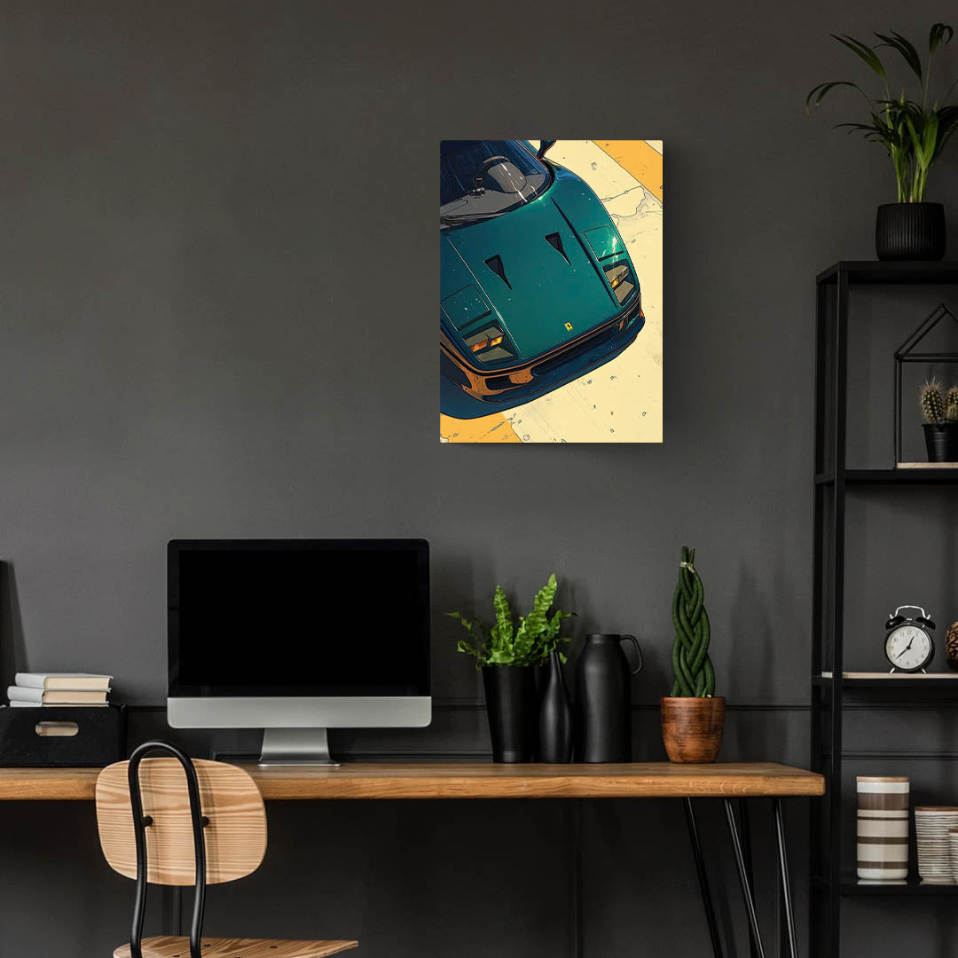Ferrari F40 Close-Up Metal Poster