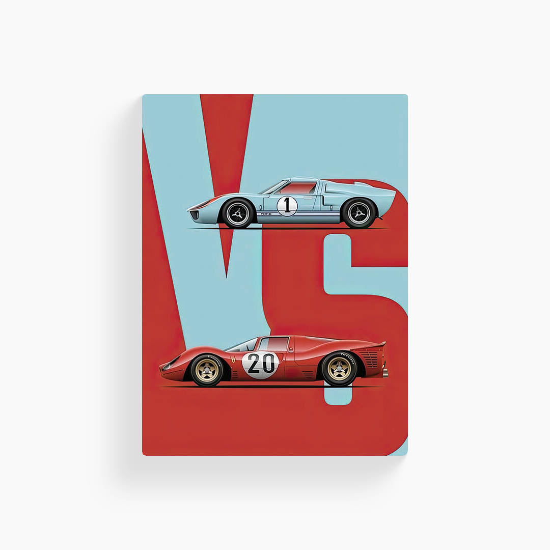 Ford GT40 vs Ferrari 330 P4 Metal Poster