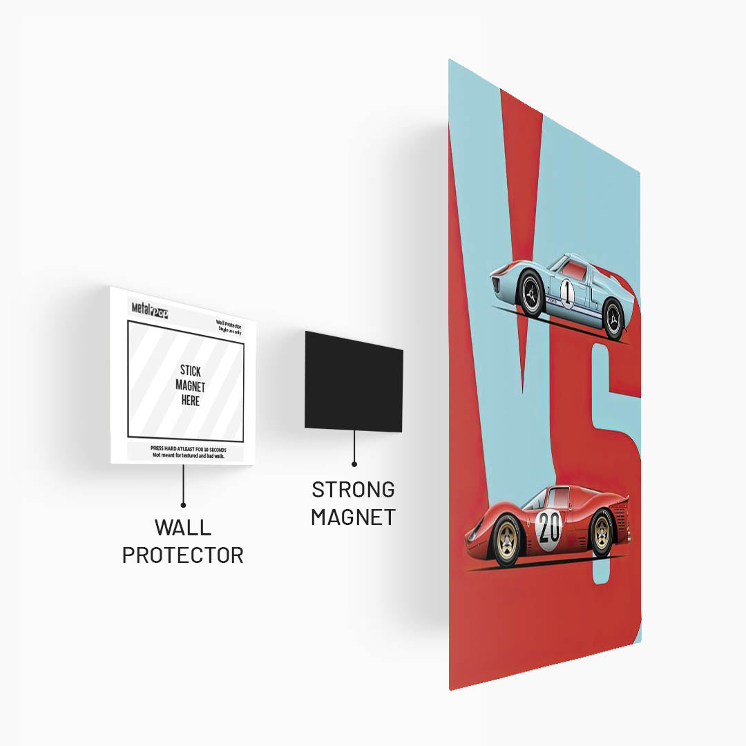 Ford GT40 vs Ferrari 330 P4 Metal Poster