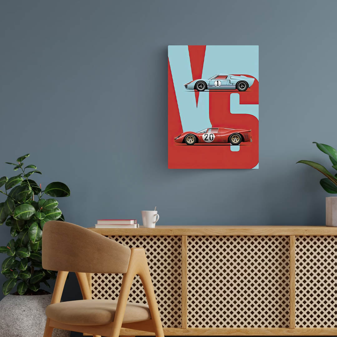 Ford GT40 vs Ferrari 330 P4 Metal Poster