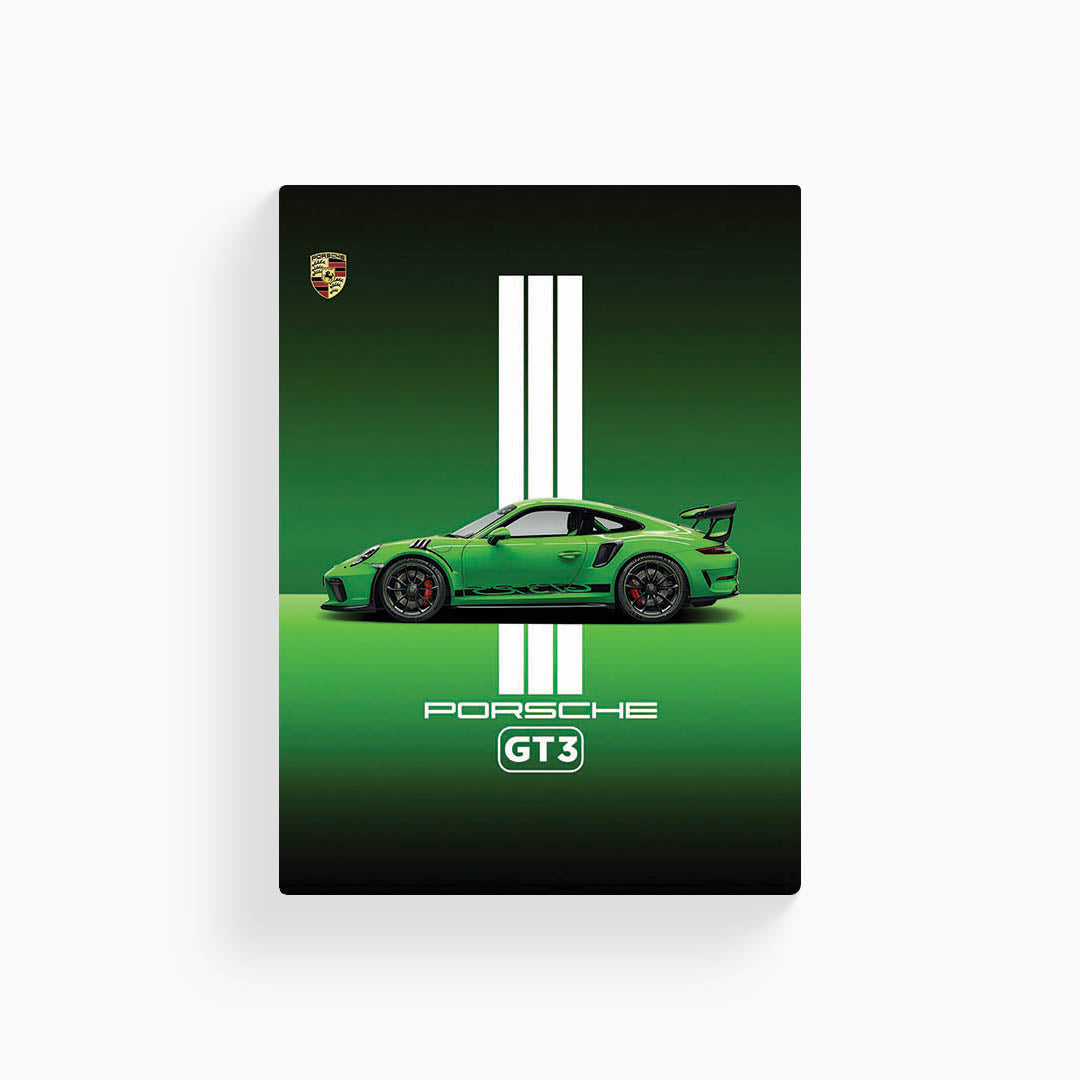 Porsche 911 GT3 (Green) Metal Poster