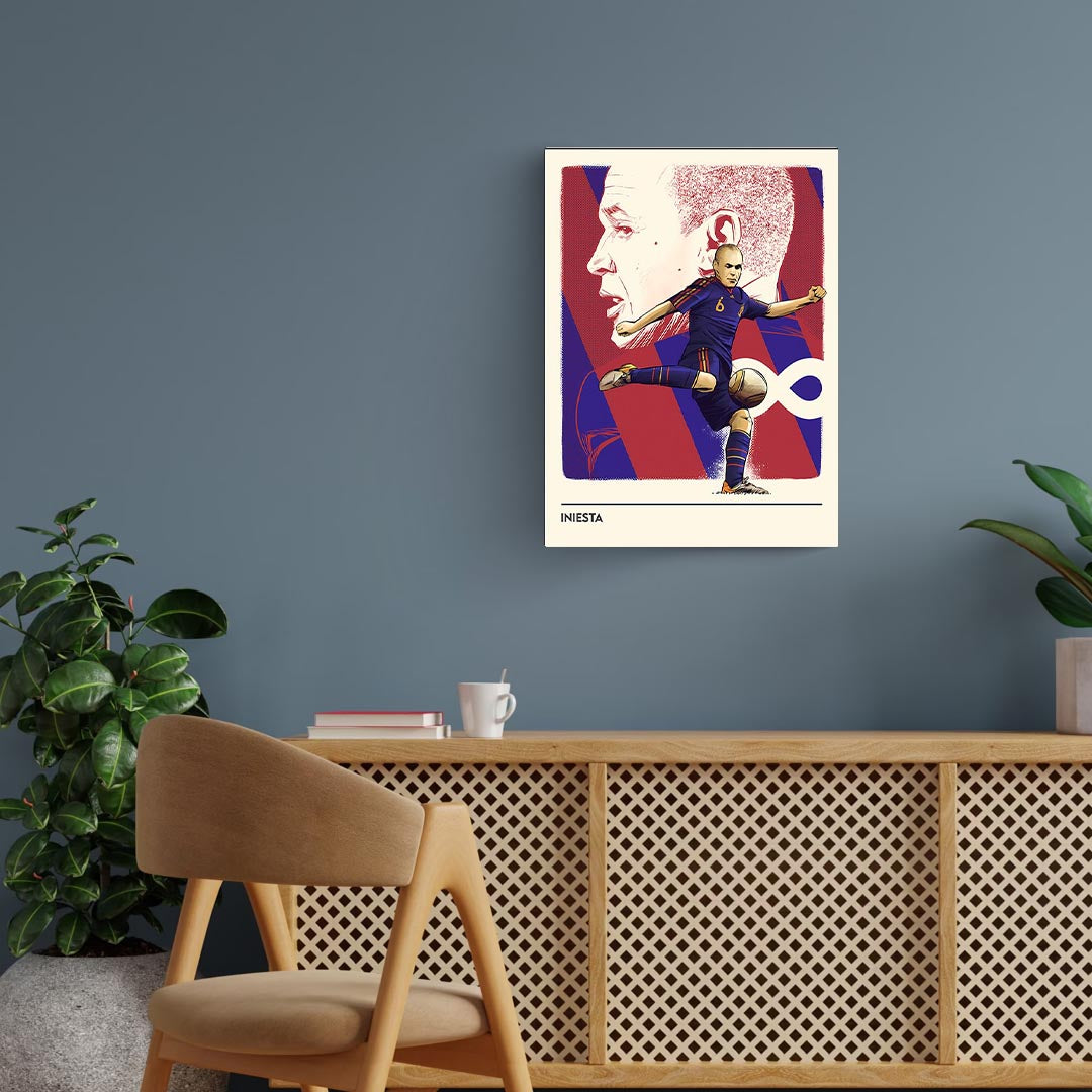 Iniesta Minimal Metal Poster