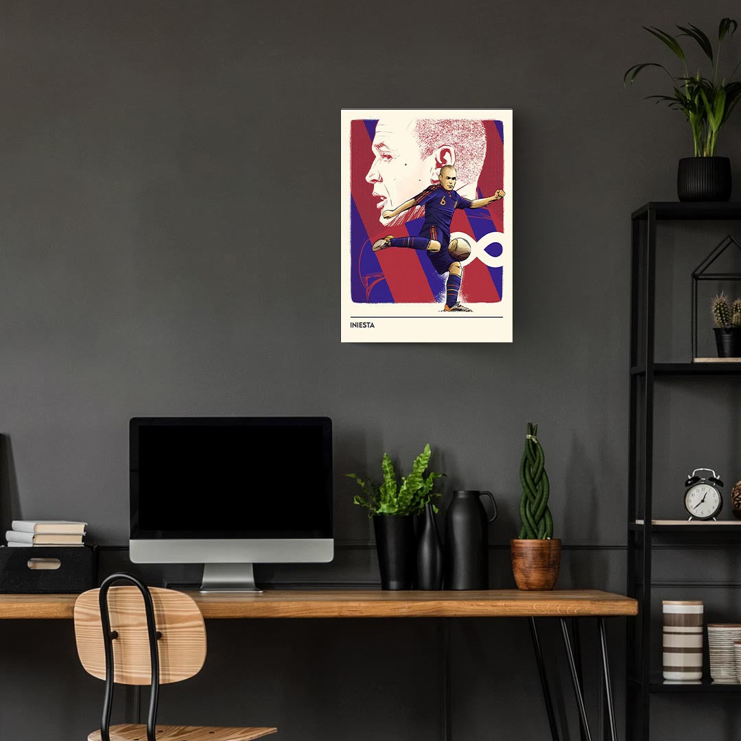 Iniesta Minimal Metal Poster