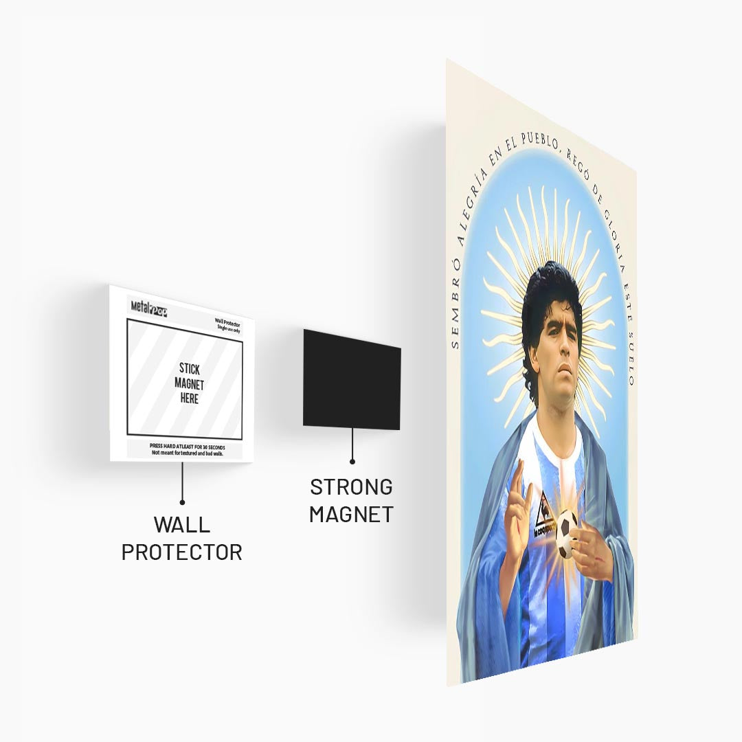 Maradona World Cup Metal Poster
