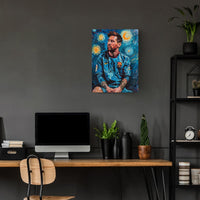 Messi Barcelona Van Gogh Style Poster