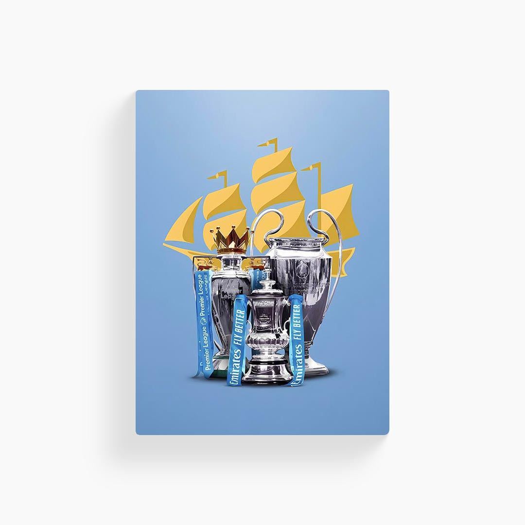 Manchester City Treble Poster