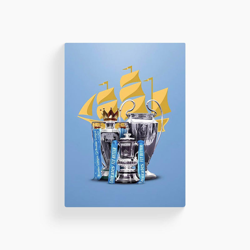 Manchester City Treble Poster