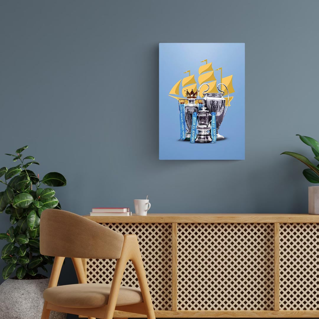 Manchester City Treble Poster
