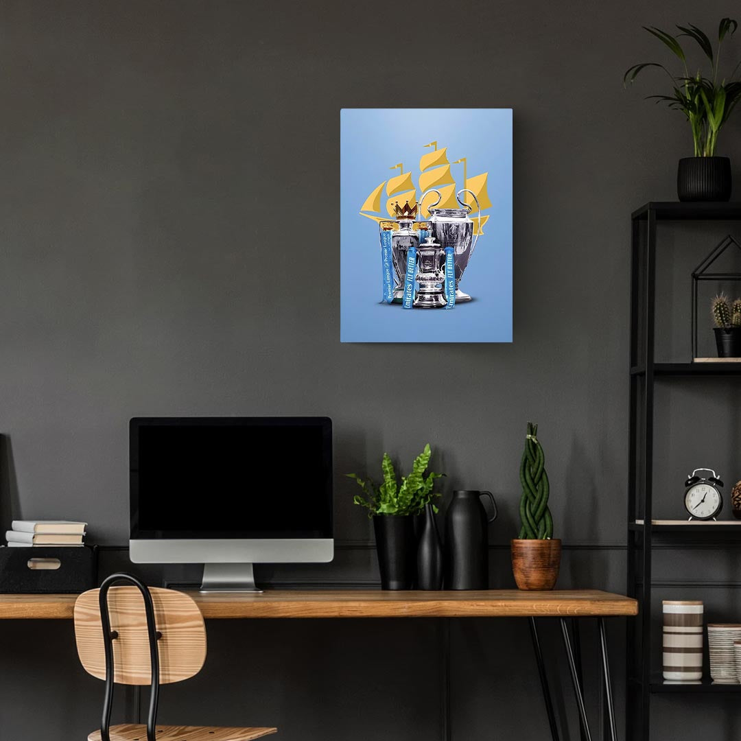 Manchester City Treble Poster