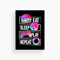 Eat Sleep Play Repeat Gaming Poster
