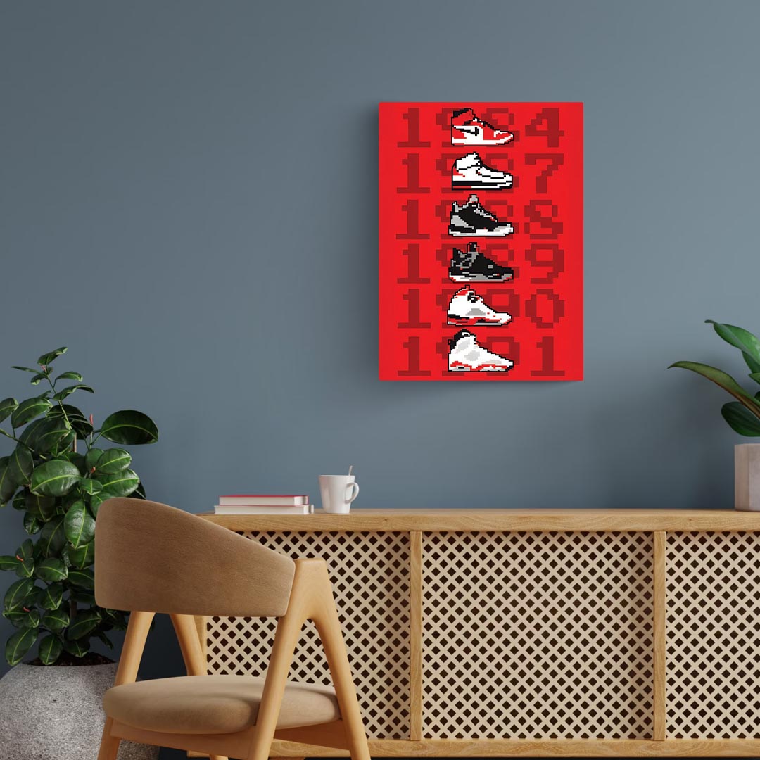 Air Jordans Pixel Art Poster