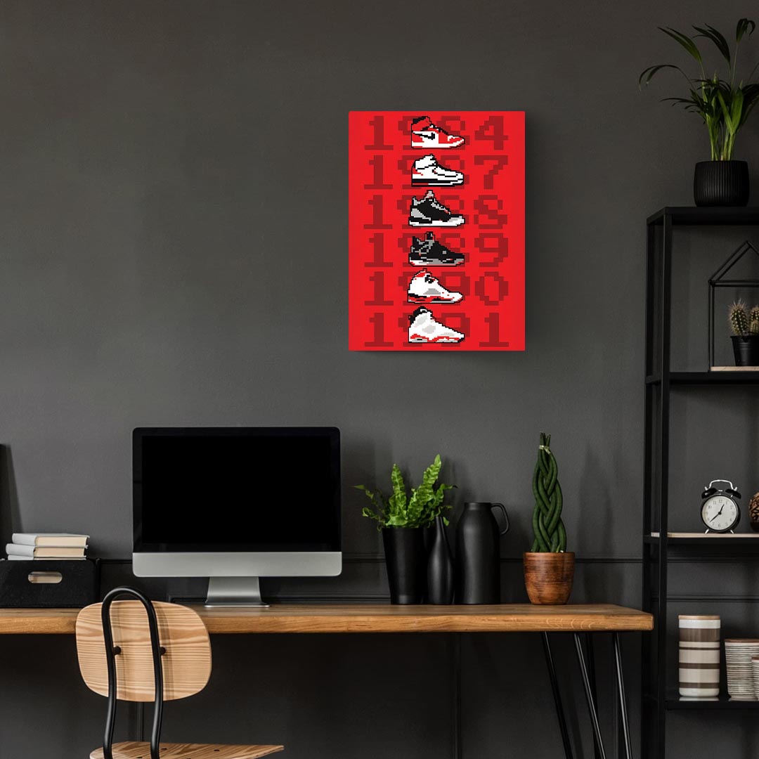 Air Jordans Pixel Art Poster