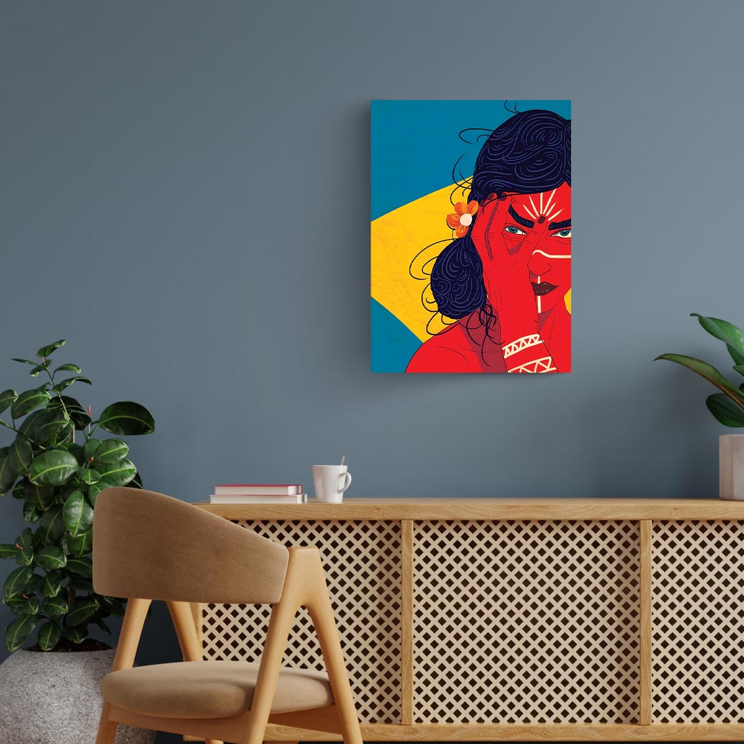 Indian Woman Illustation Poster